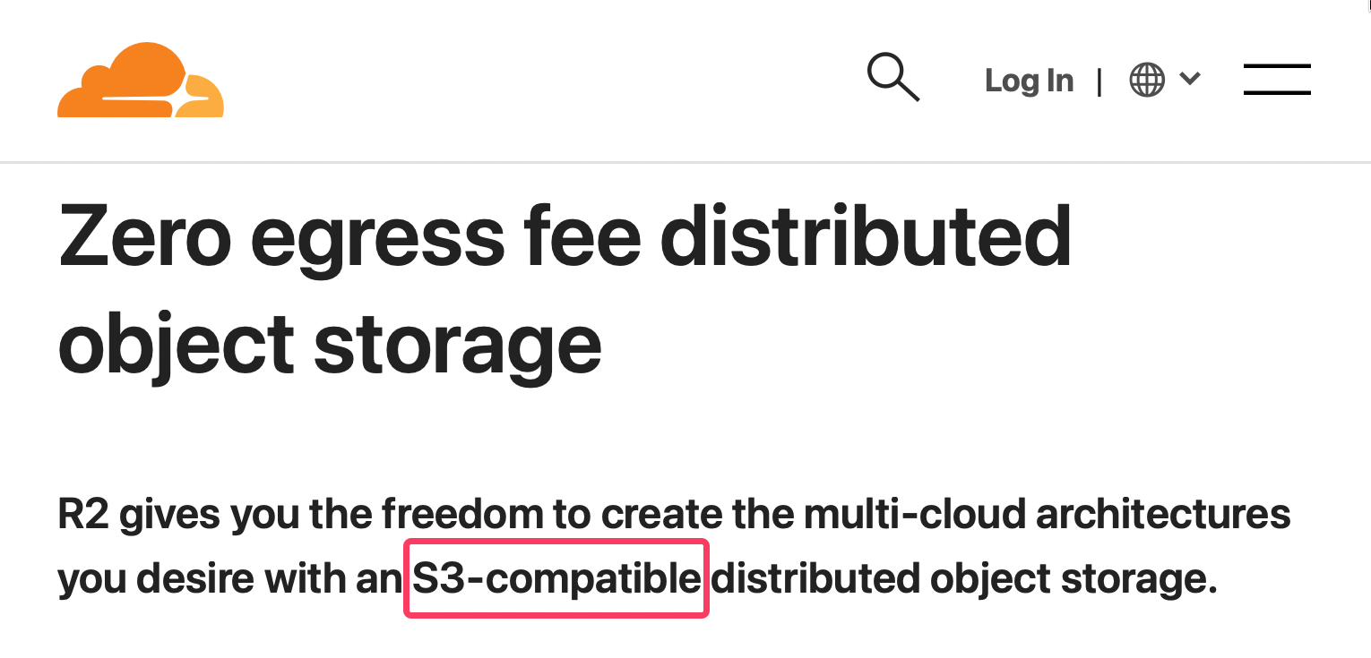 Cloudflare qualifying their object storage as being "S3-compatible"